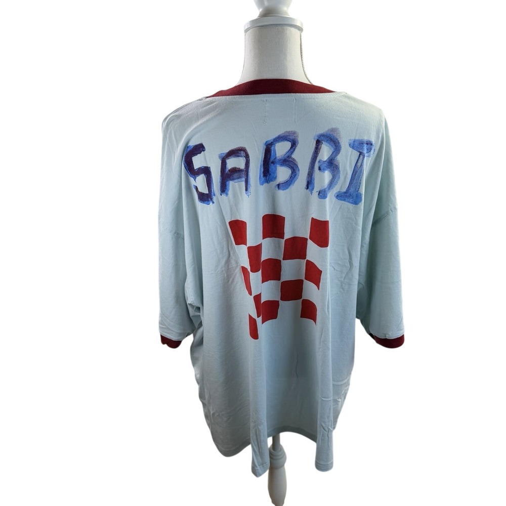 SABBI The Very Oversized Italy Tee - Sky - Sz XL NWOT - Picture 5 of 11